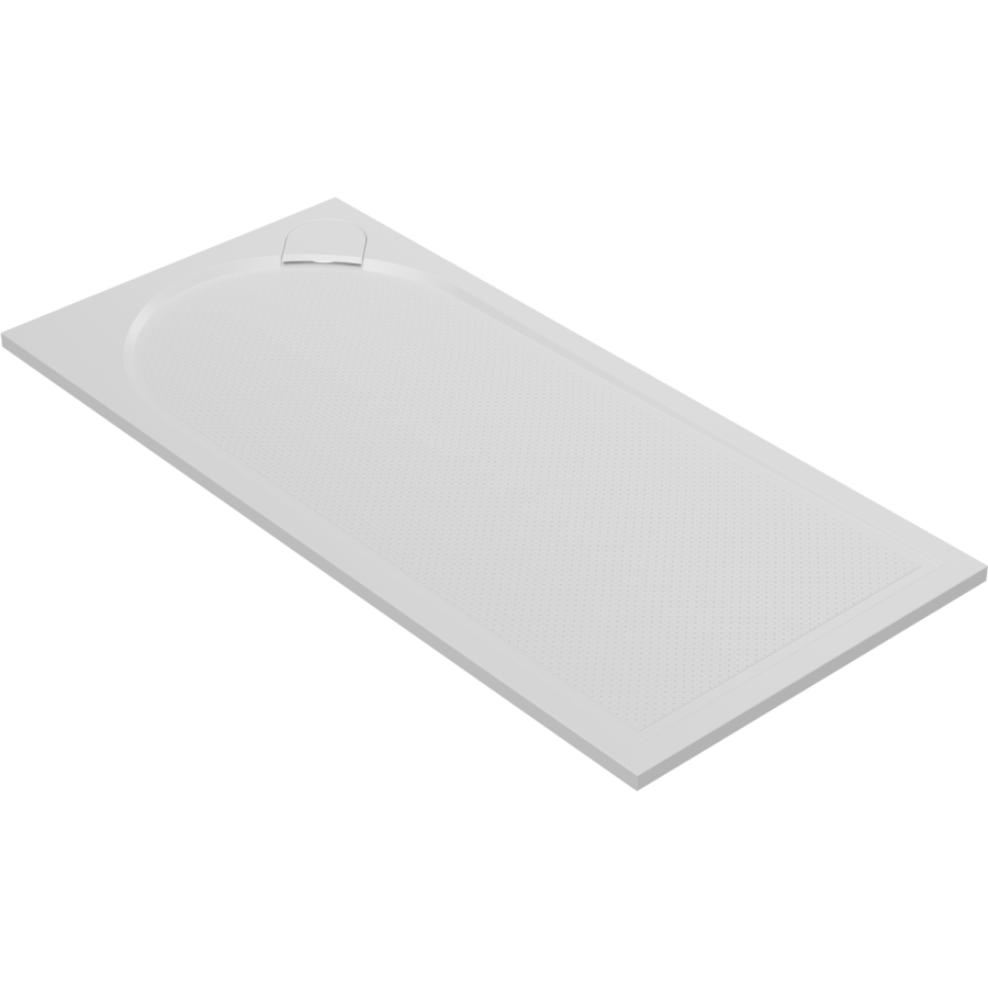 1400x800mm Rectangular Shower Tray – Slimline 30mm – Solid Polymarble – Anti-Slip – White – Hendra