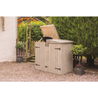 Rowlinson Heritage Apex Double Bin Store in Grey- Garden