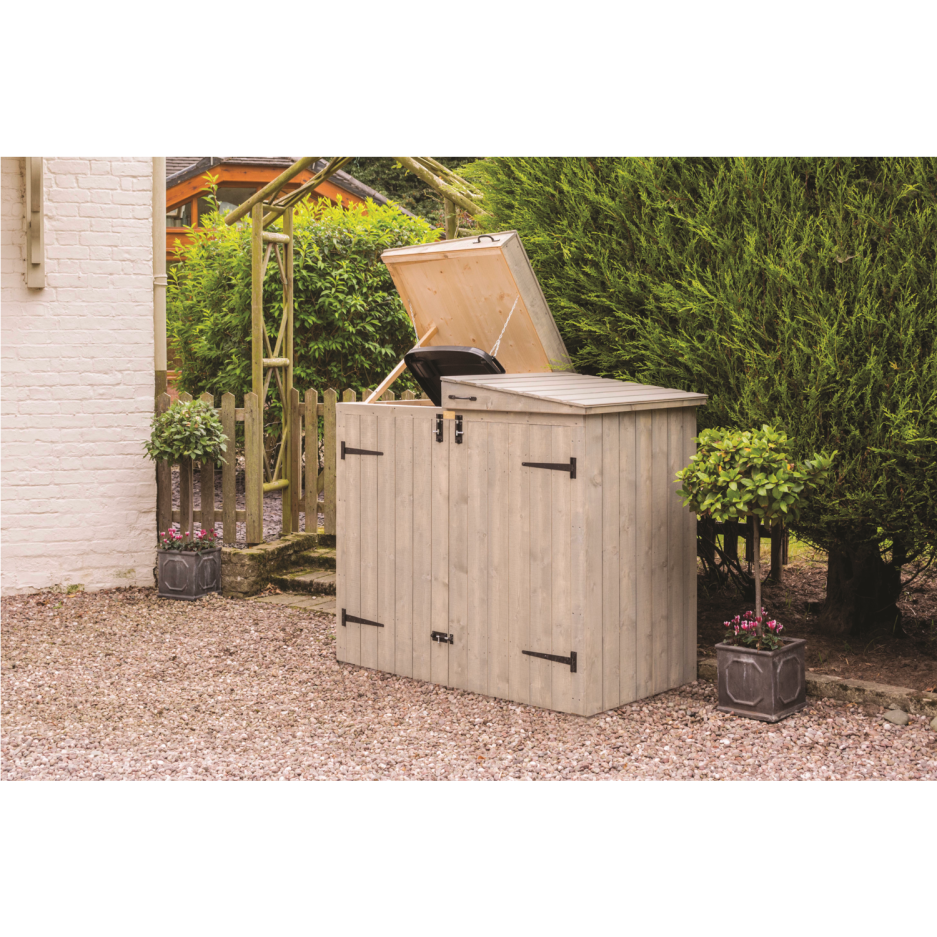 Rowlinson Heritage Apex Double Bin Store in Grey Garden Furniture123