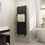 Black Vertical Panel Radiator with Towel Bars 1220 x 452mm - Hesperia