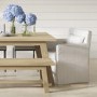Grey Striped Upholstered Dining Chair - Hettie