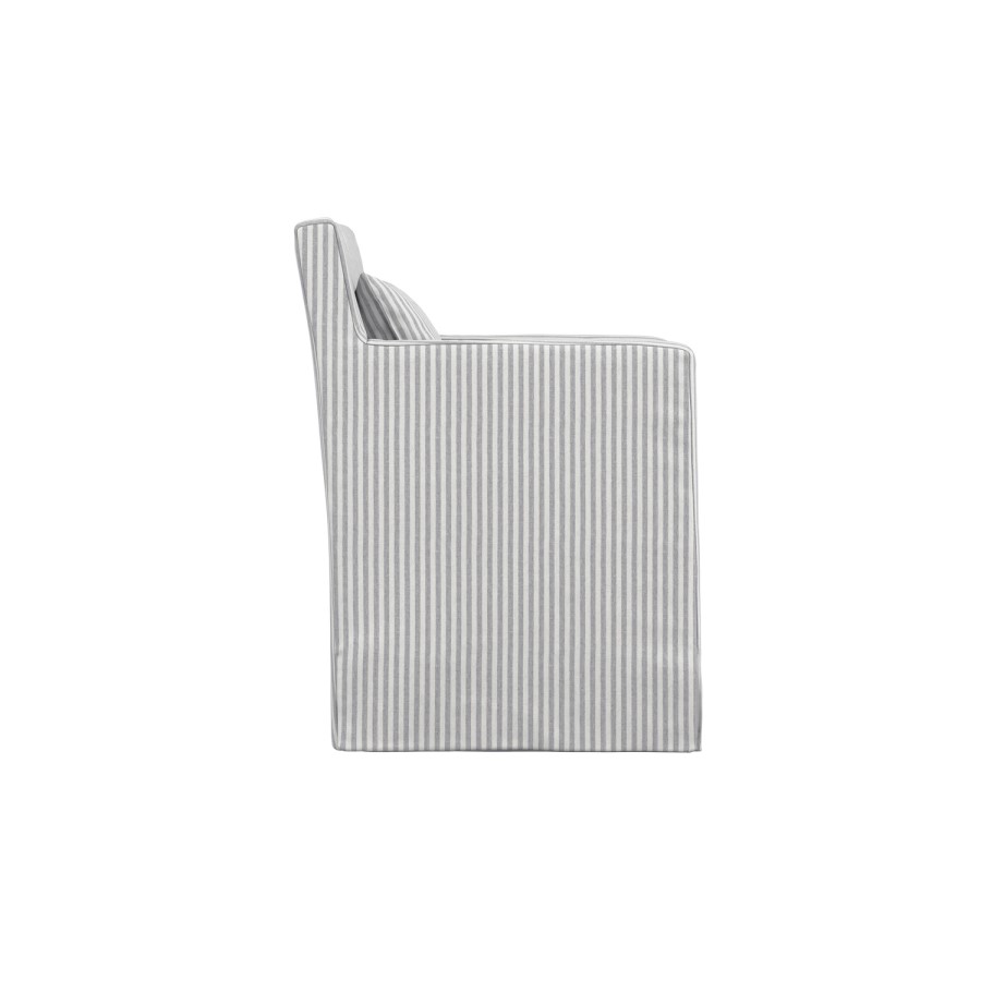 Grey Striped Upholstered Dining Chair - Hettie