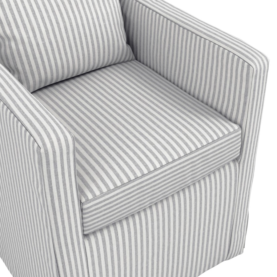 Grey Striped Upholstered Dining Chair - Hettie