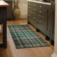 Washable Green Plaid Rug - 275 x 185 cm - Isla - Origins
