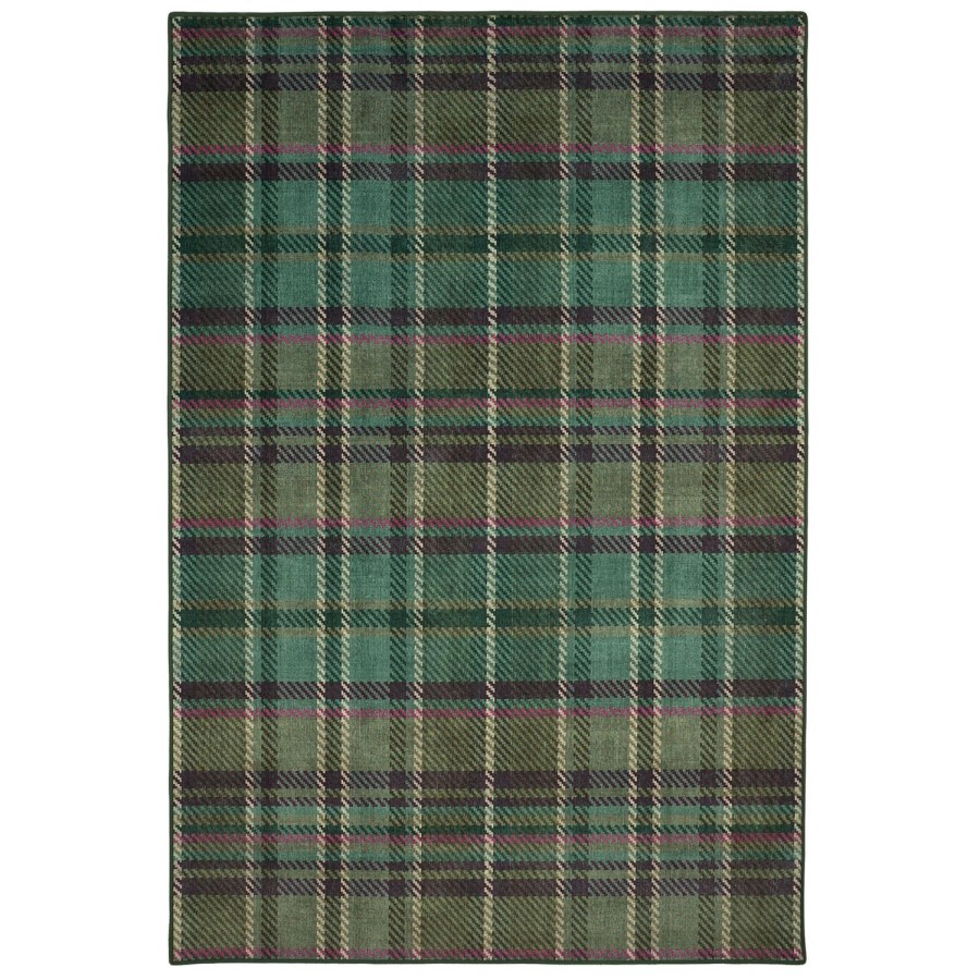 Washable Green Plaid Rug - 275 x 185 cm - Isla - Origins