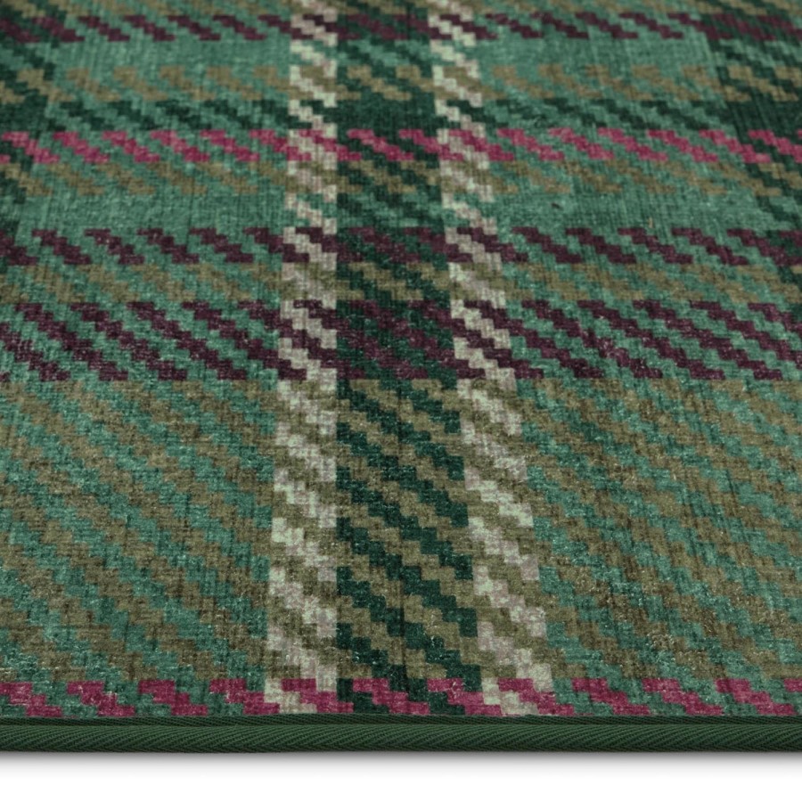Washable Green Plaid Rug - 275 x 185 cm - Isla - Origins