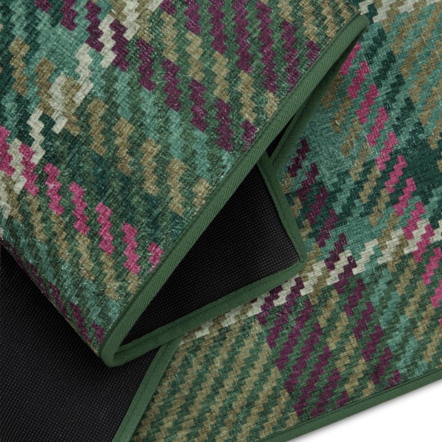 Washable Green Plaid Rug - 275 x 185 cm - Isla - Origins