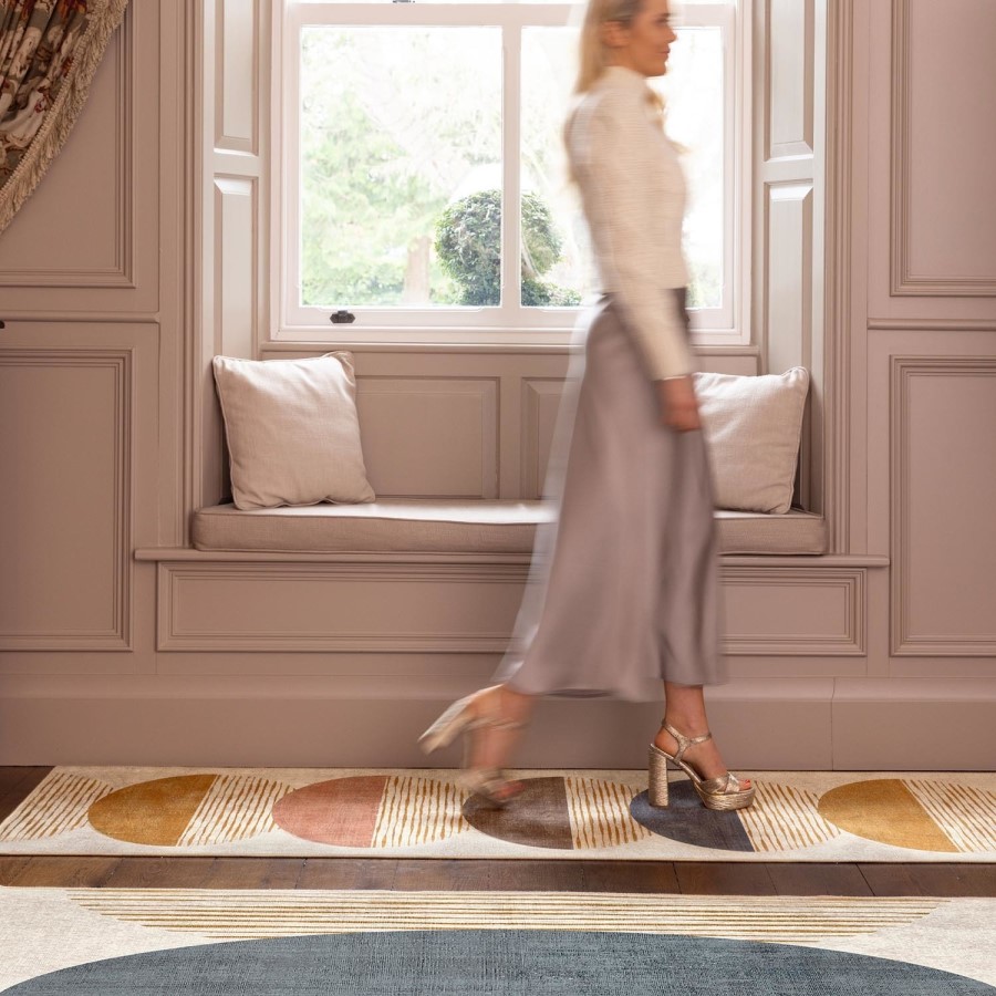 Washable Multi-Coloured Geometric Rug - 185 x 120 cm - Eclipse - Origins
