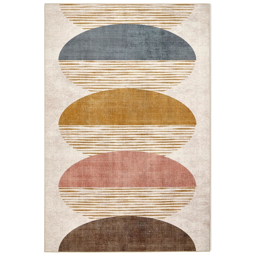 Washable Multi-Coloured Geometric Rug - 185 x 120 cm - Eclipse - Origins