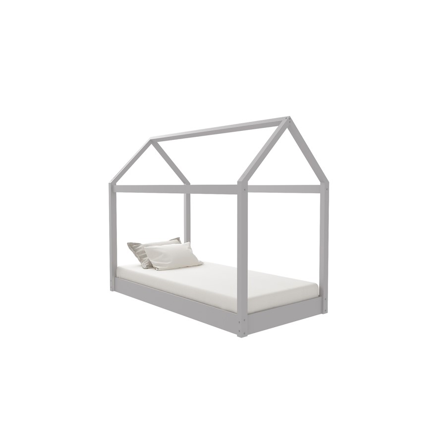 House Single Bed Frame in Grey - Hickory - LPD