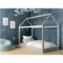 House Single Bed Frame in Grey - Hickory - LPD