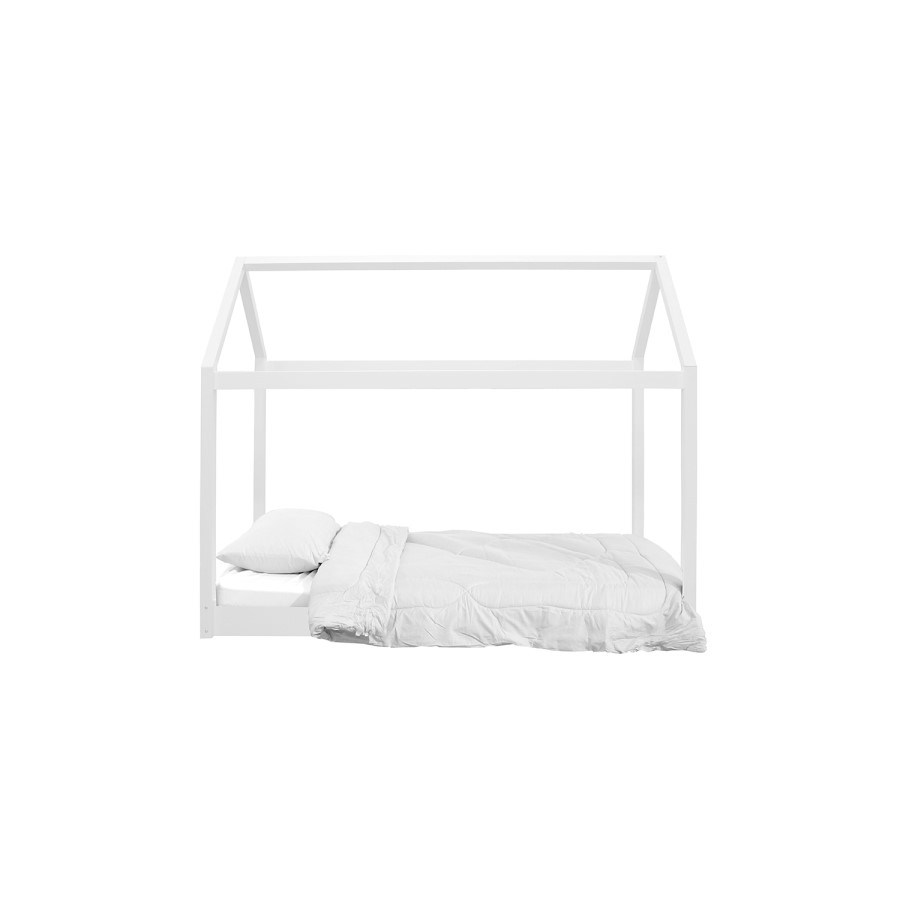 House Single Bed Frame in White - Hickory - LPD