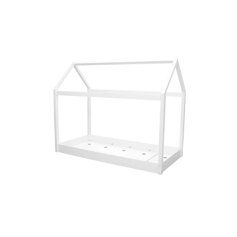 House Single Bed Frame in White - Hickory - LPD