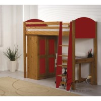 Verona Design Ltd Highsleeper Bed Set in Antique Pine and Red