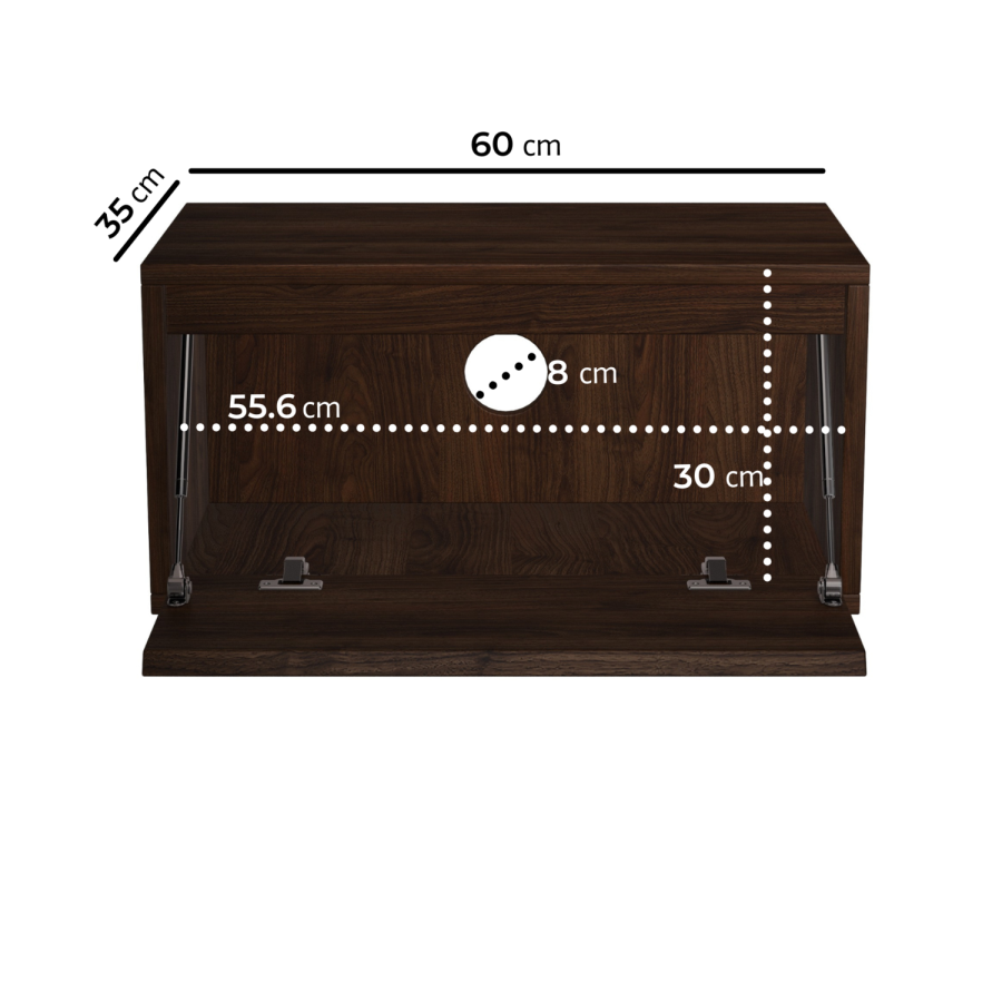 Wide Walnut Floating Bedside Table with Storage - Hiro