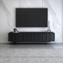 GRADE A1 - Large Blackened Oak TV Unit - 180cm - Helmer