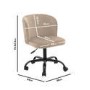 Beige Velvet Pleated Swivel Office Chair - Holly