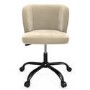 Beige Velvet Pleated Swivel Office Chair - Holly