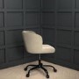Beige Velvet Pleated Swivel Office Chair - Holly