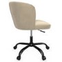 Beige Velvet Pleated Swivel Office Chair - Holly