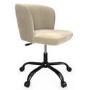 Beige Velvet Pleated Swivel Office Chair - Holly