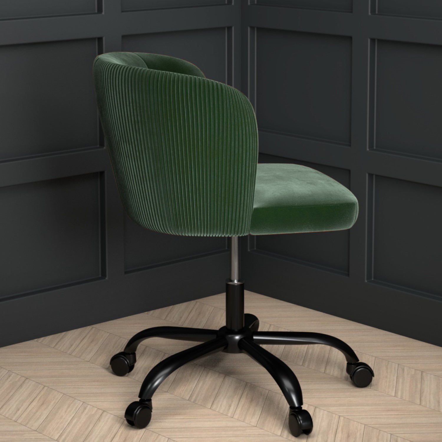Green Velvet Office Chair With Swivel, Green Velvet Office Chair Uk