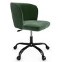 Green Velvet Pleated Swivel Office Chair - Holly