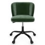 Green Velvet Pleated Swivel Office Chair - Holly