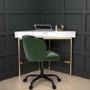 Green Velvet Pleated Swivel Office Chair - Holly