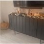 GRADE A2 - Large Black Oak Sideboard - 4 Doors - Helmer