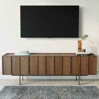 Wide Walnut TV Stand with Storage - TV's up to 70" - Helmer