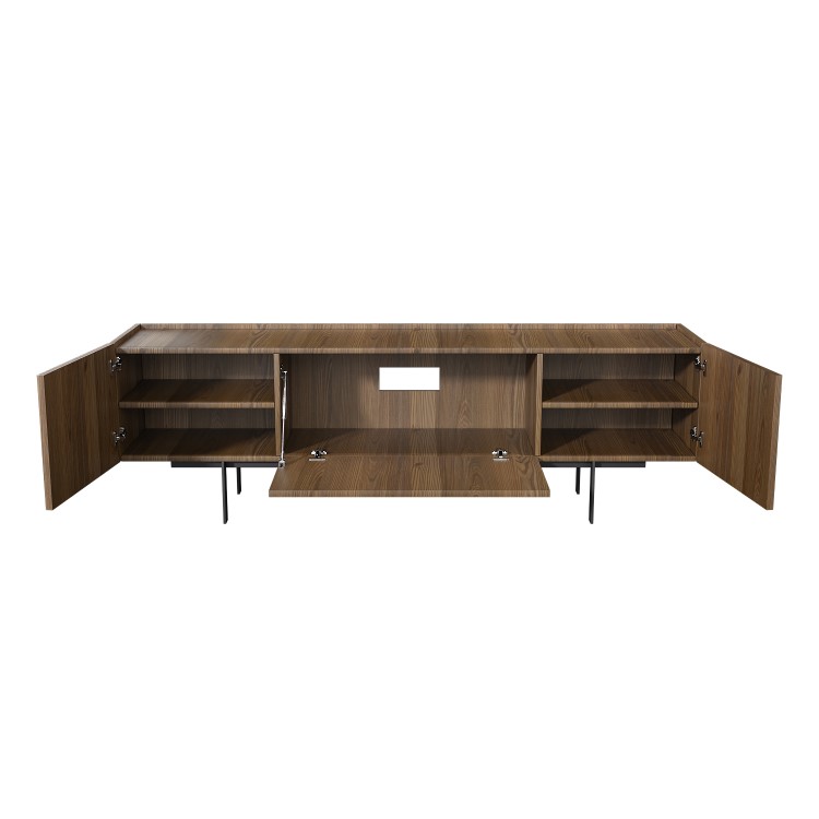 Wide Walnut TV Stand with Storage - TV's up to 70" - Helmer