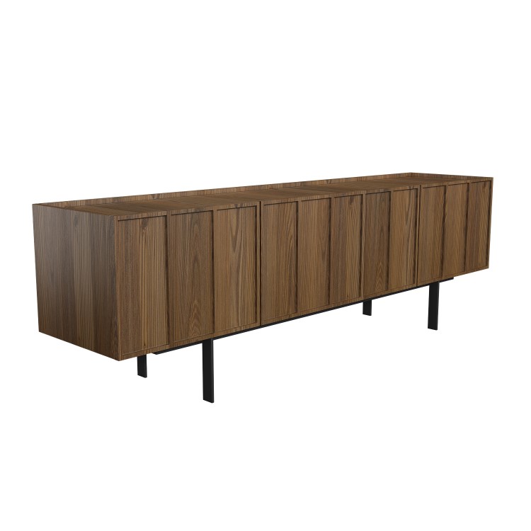 Wide Walnut TV Stand with Storage - TV's up to 70" - Helmer