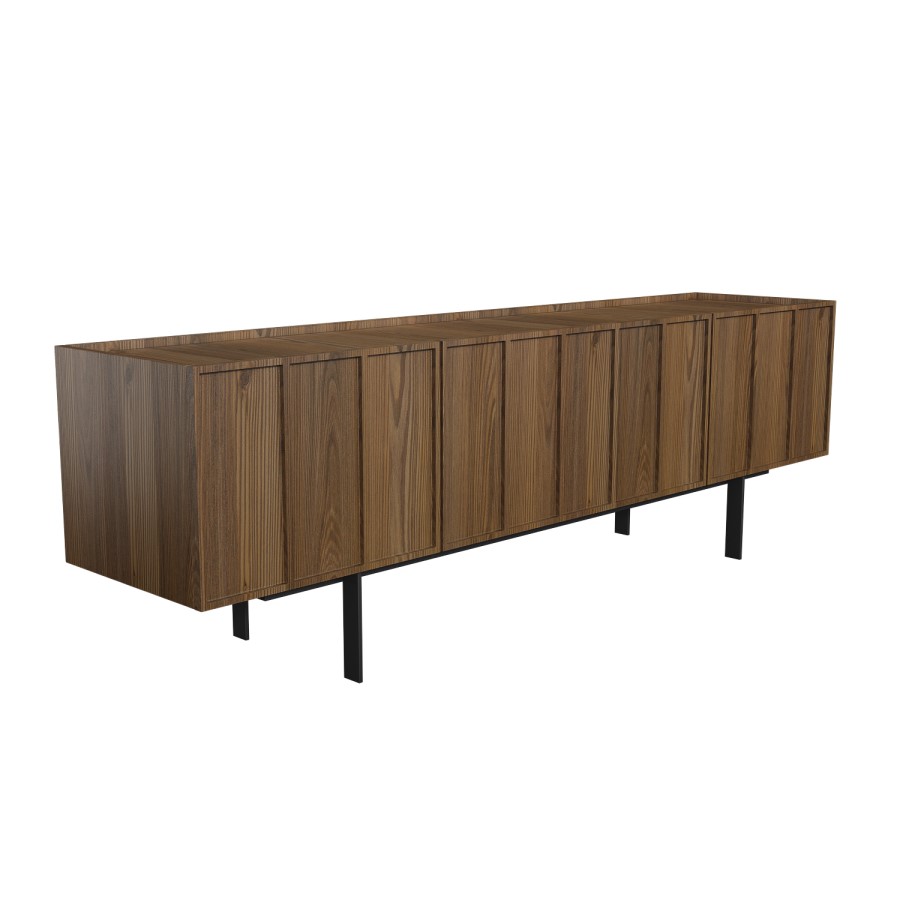 GRADE A1 - Large Walnut TV Unit with Storage - TV's up to 70" - Helmer