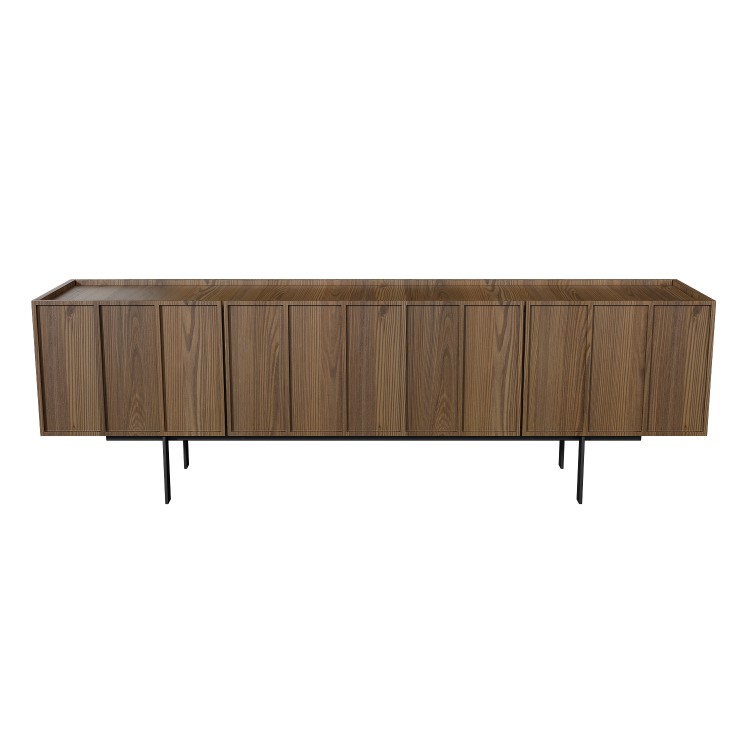 Wide Walnut TV Stand with Storage - TV's up to 70" - Helmer