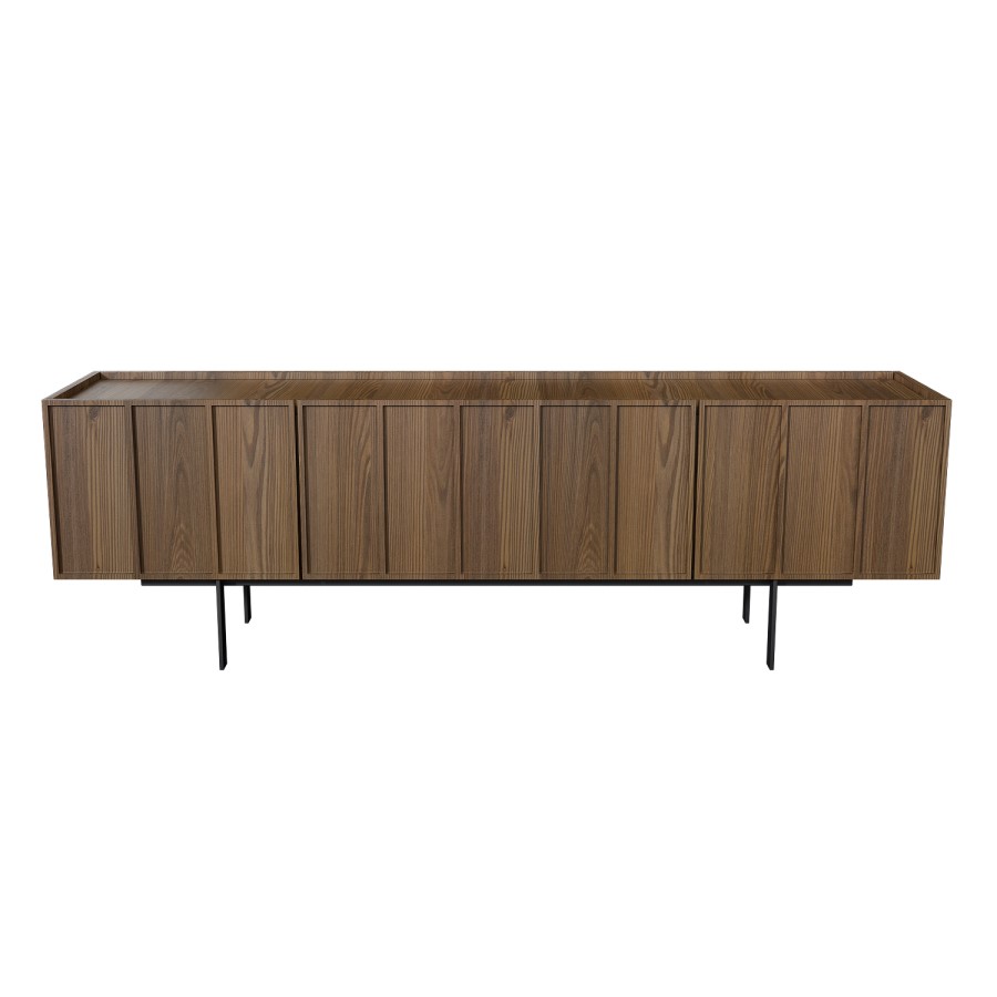 GRADE A1 - Large Walnut TV Unit with Storage - TV's up to 70" - Helmer