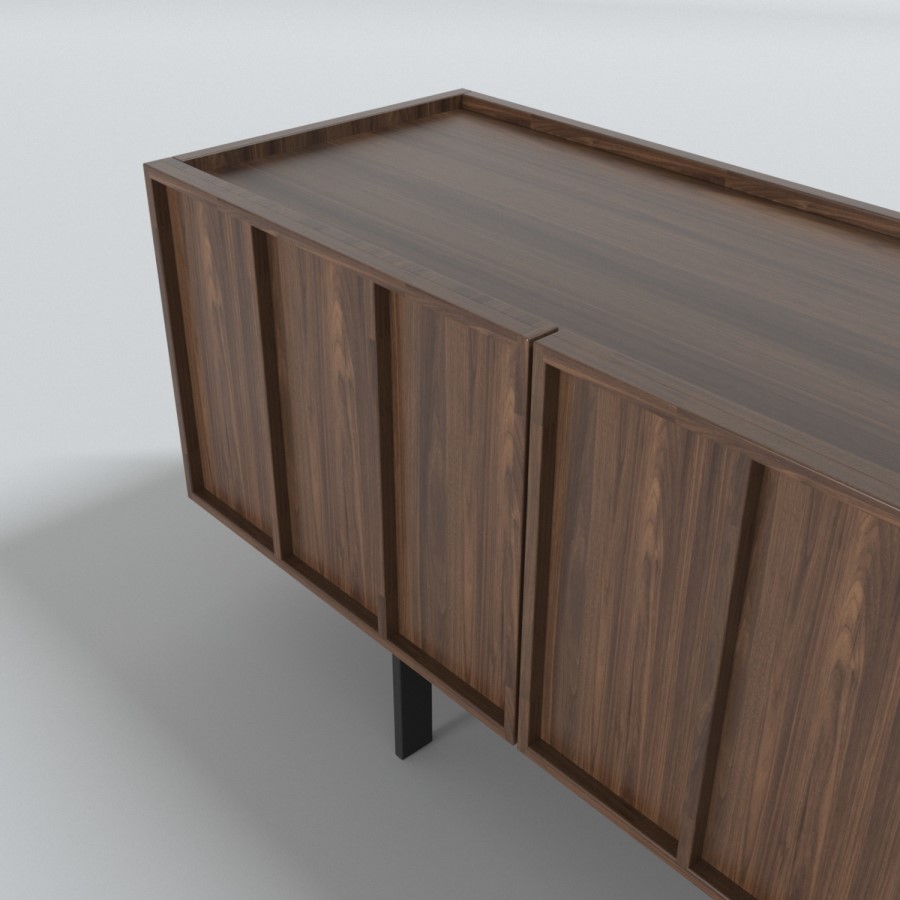 GRADE A1 - Large Walnut TV Unit with Storage - TV's up to 70" - Helmer