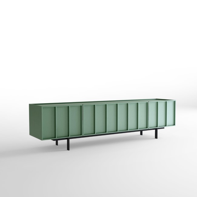 Large Green TV Unit with Storage - TV's up to 70" - Helmer