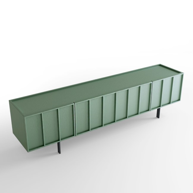 Large Green TV Unit with Storage - TV's up to 70" - Helmer