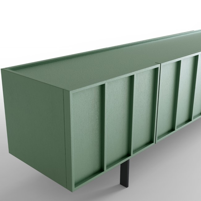 Large Green TV Unit with Storage - TV's up to 70" - Helmer