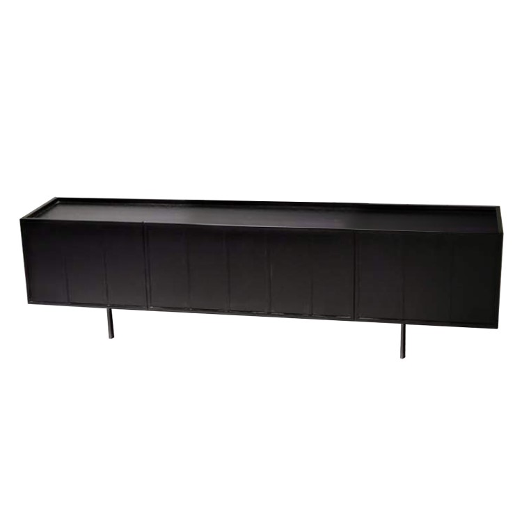 GRADE A2 - Large Black Oak TV Unit with Storage - TV's up to 70" - Helmer