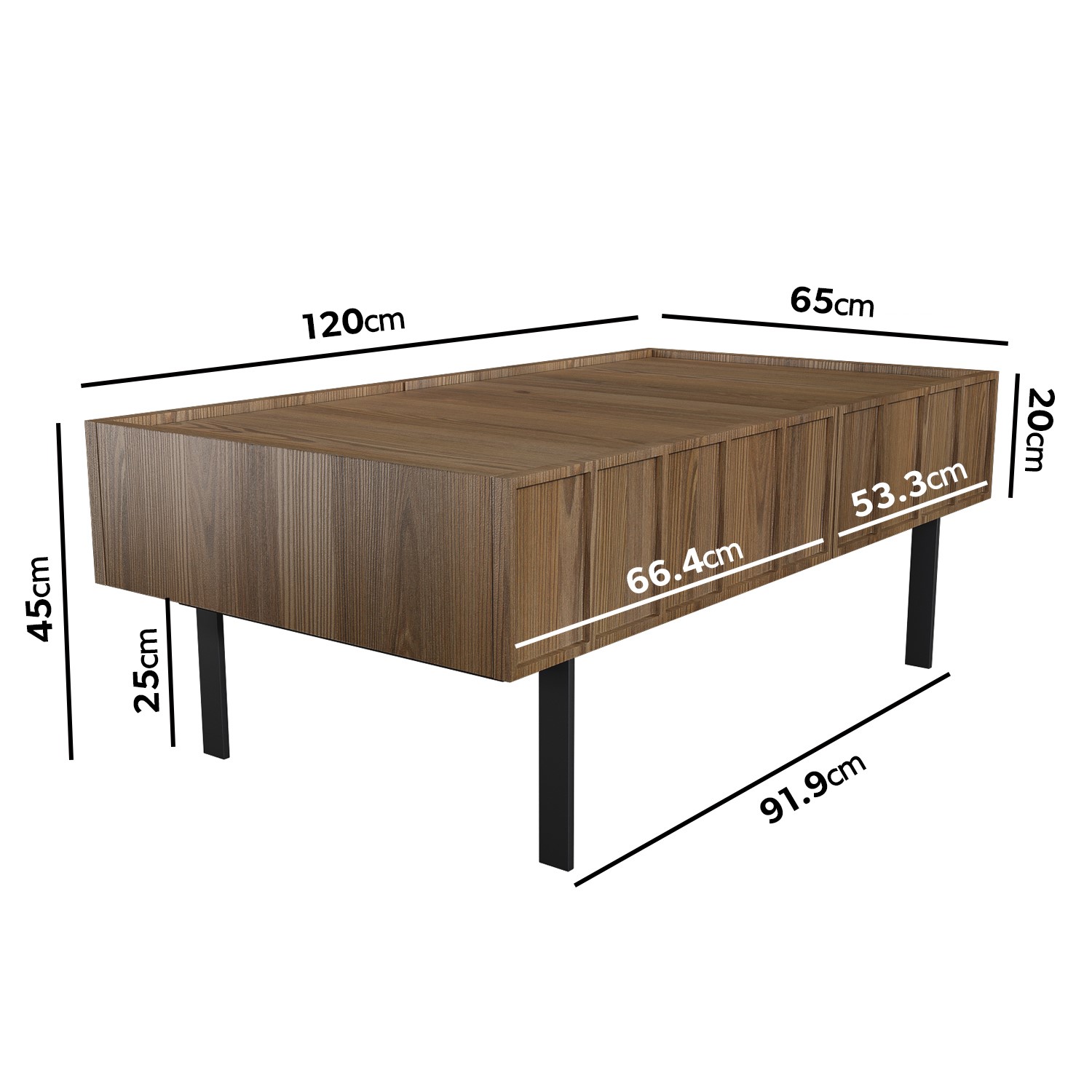 GRADE A1 - Walnut Coffee Table with Storage Drawers - Helmer - Furniture123