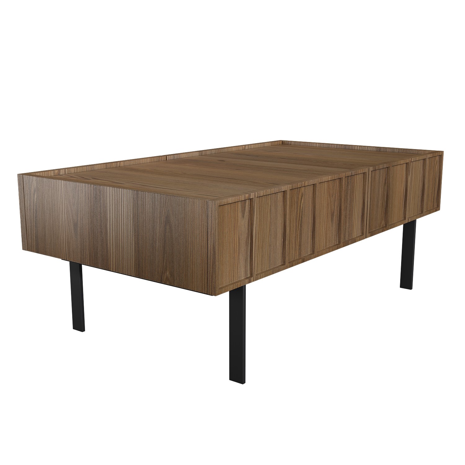 Photo of Large walnut coffee table with drawers - helmer