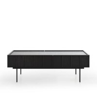 GRADE A2 - Black Oak Coffee Table with 2 Drawers - Helmer