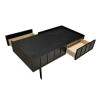 GRADE A2 - Blackened Oak Coffee Table with 2 Drawers - Helmer