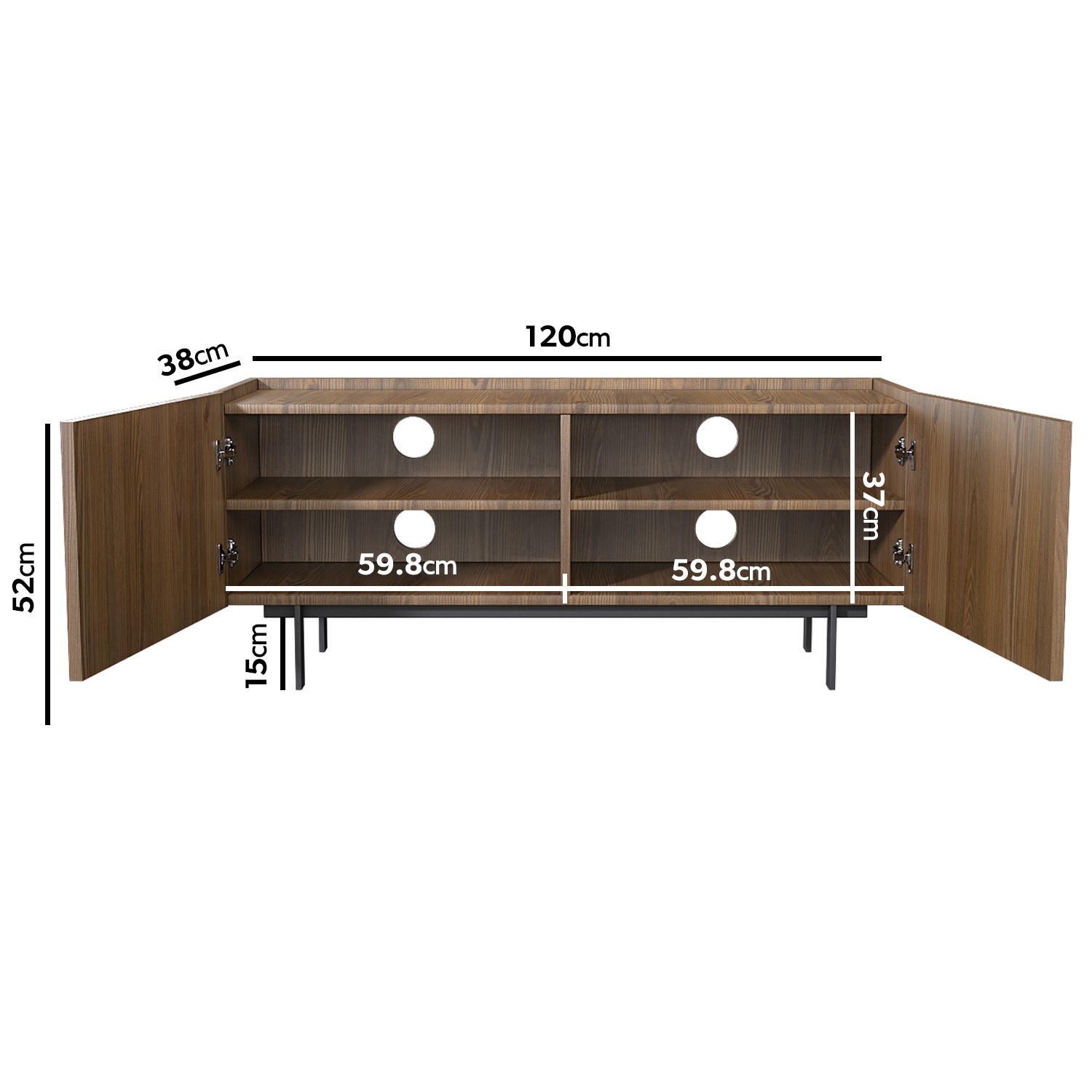 Read more about Small walnut tv stand with storage tvs up to 50 helmer
