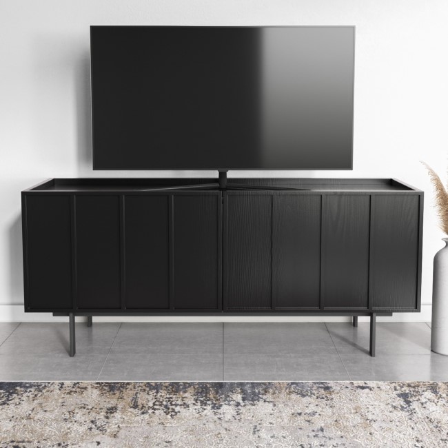 Small Black Oak TV Stand with Storage - TV's up to 50" - Helmer