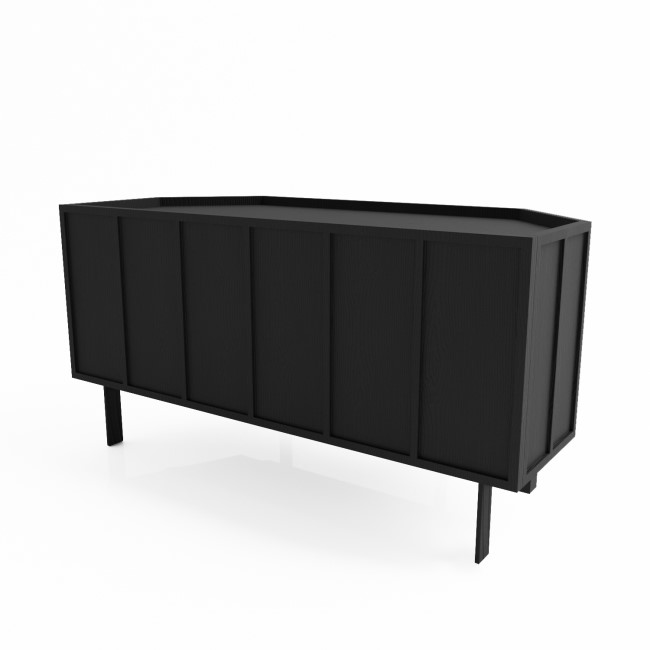 Black Corner TV Stand with Storage - Helmer