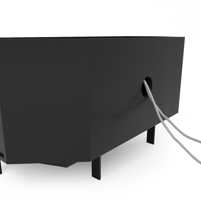 Black Corner TV Stand with Storage - Helmer