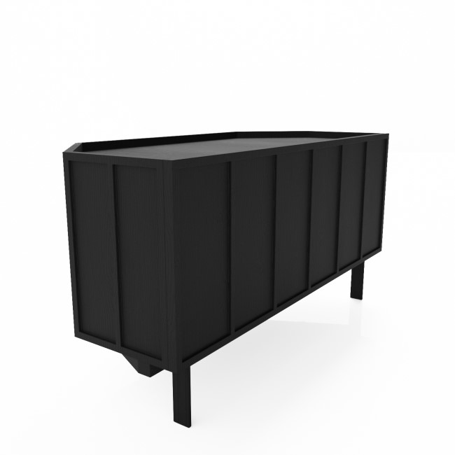 Black Corner TV Stand with Storage - Helmer